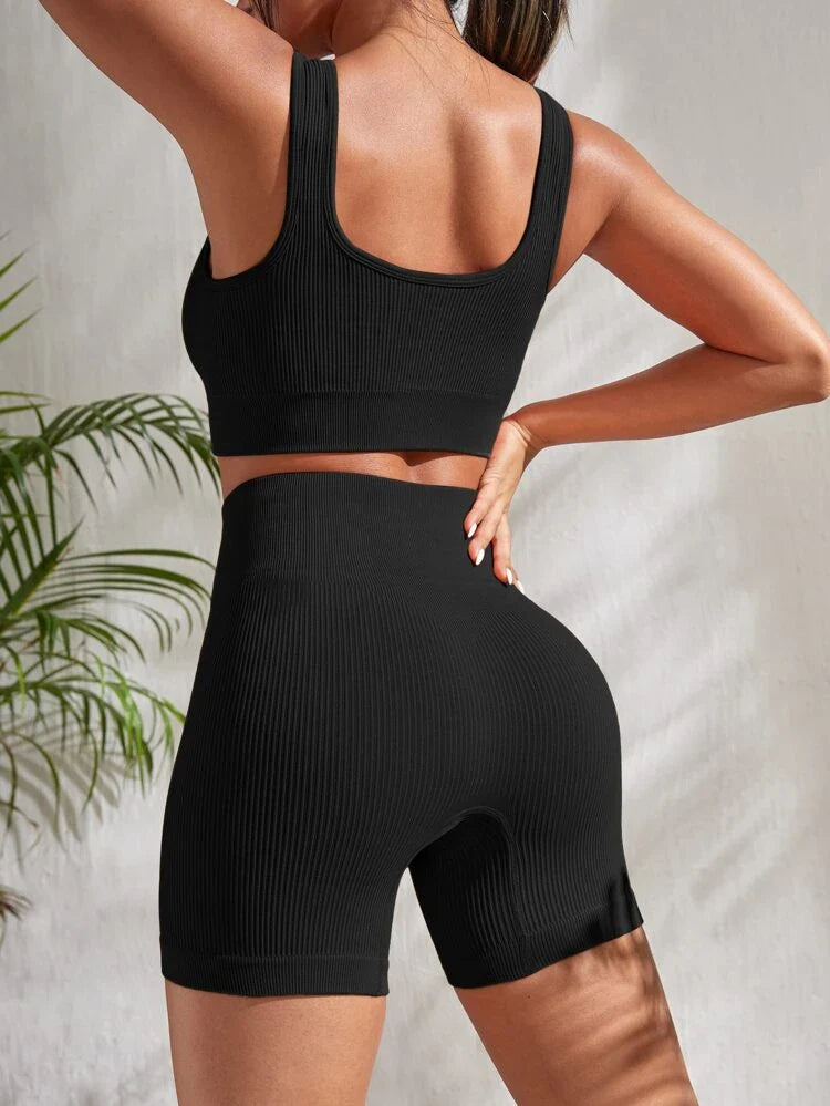 Sienna - Women's 2-Piece Fitness Set, Breathable Sports Top & Shorts 4