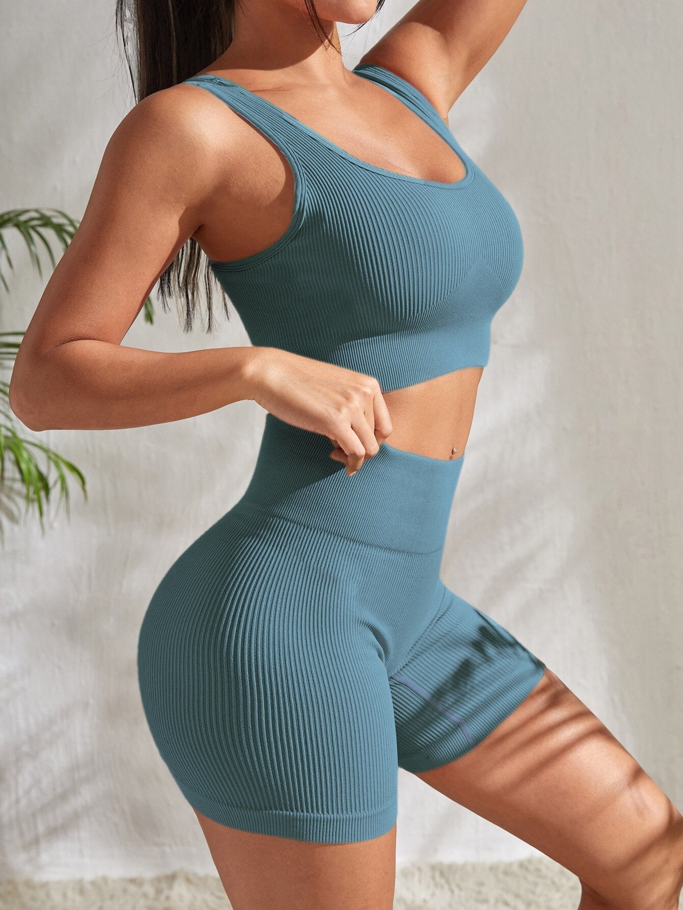 Sienna - Women's 2-Piece Fitness Set, Breathable Sports Top & Shorts 5