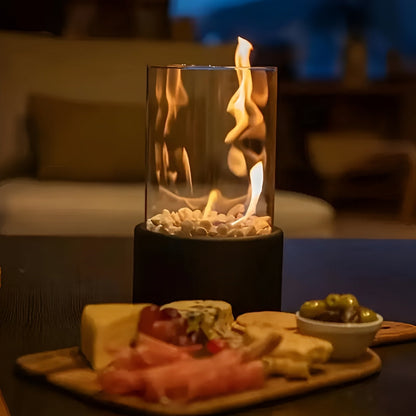 SleekFlame - Cheminée de table élégante avec combustion au bioéthanol sans fumée