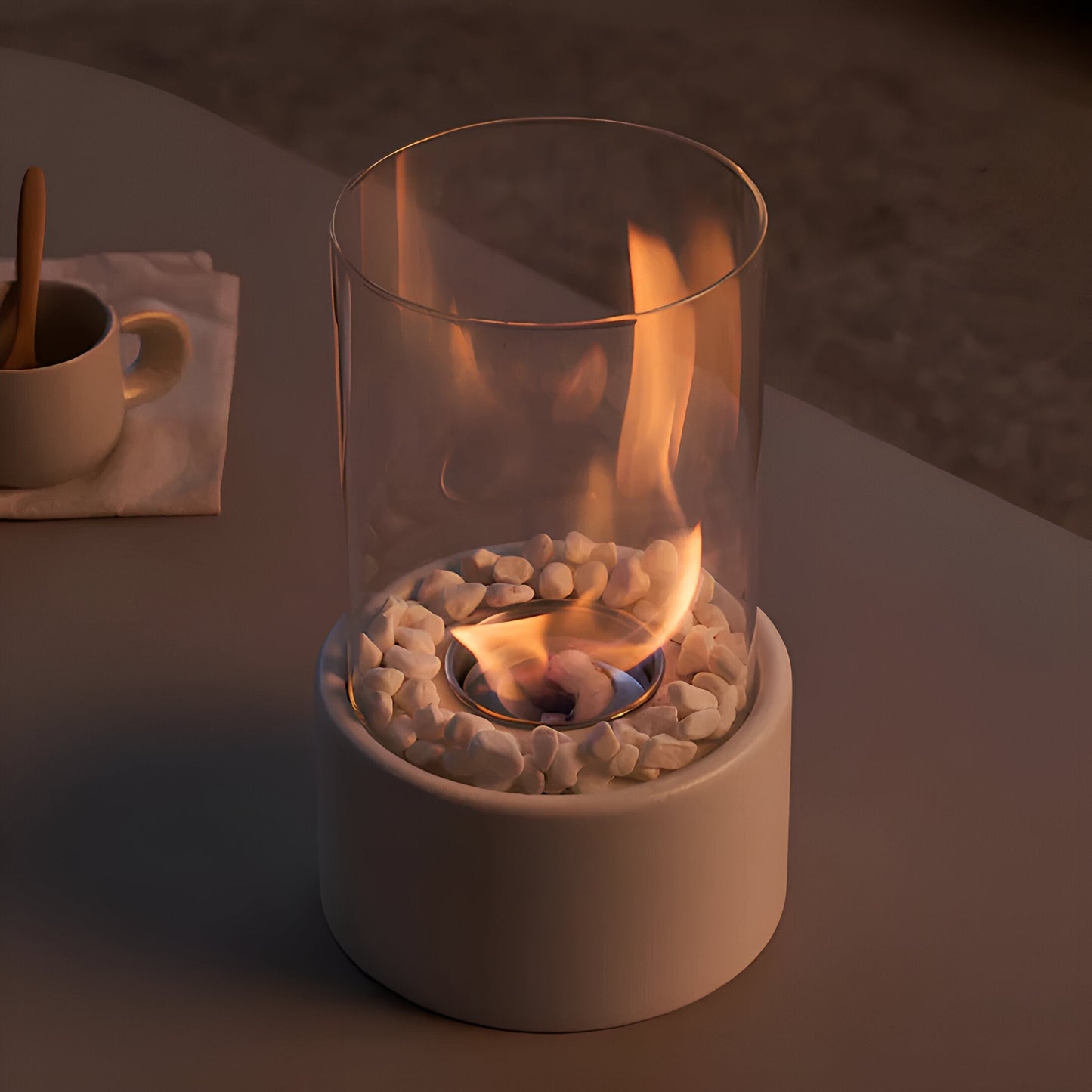SleekFlame - Cheminée de table élégante avec combustion au bioéthanol sans fumée