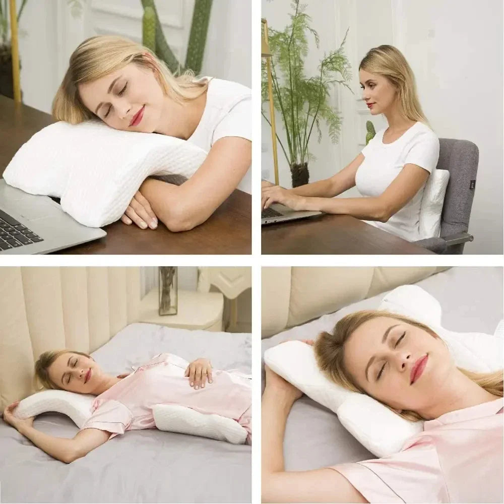 SleepEase – ortopedický U-tvarovaný vankúš z pamäťovej peny na podporu krku a rúk