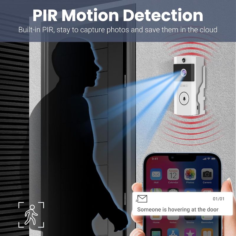 Smart Video Doorbell Camera with HD Video, Motion Detection & Two-Way Audio 1