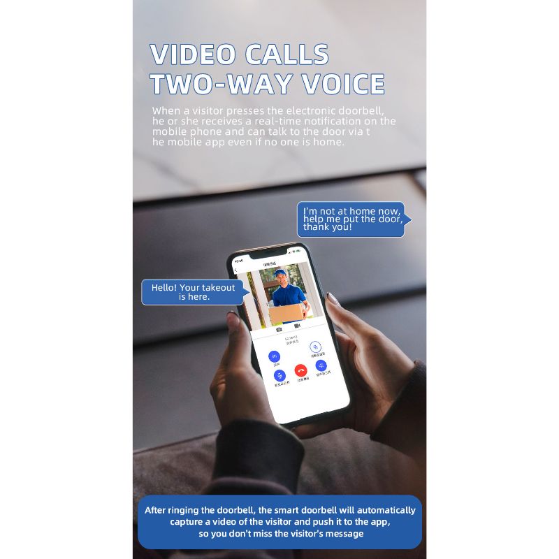 Smart Video Doorbell Camera with HD Video, Motion Detection & Two-Way Audio 8