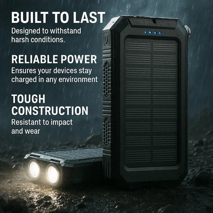 Solarvault-waterproof Solar Power Bank with 500000mAh & Dual-USB 3
