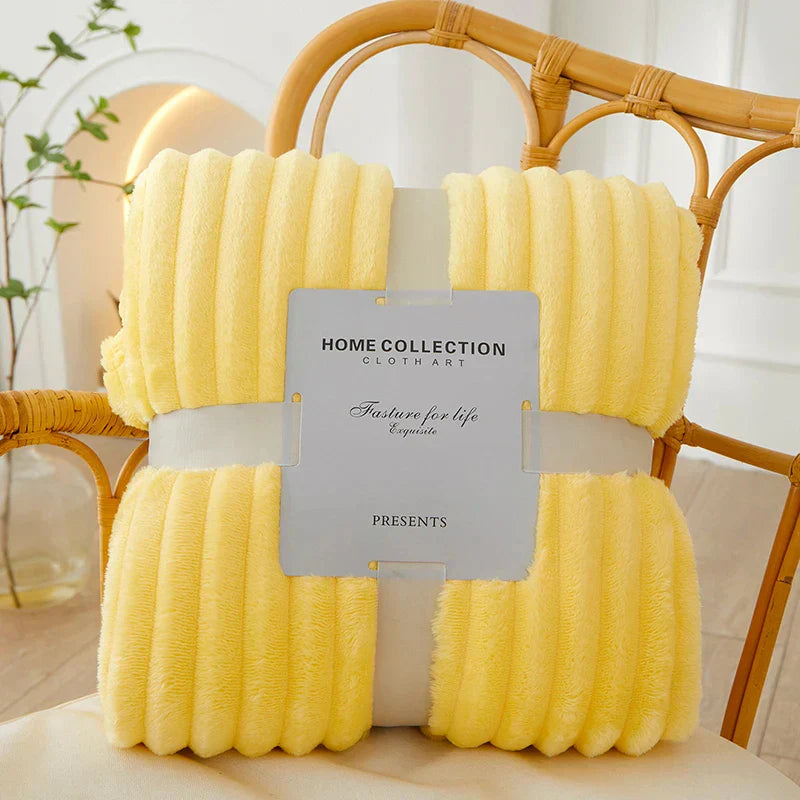 StripeWarm – Couverture large en polaire flanelle avec motif rayé