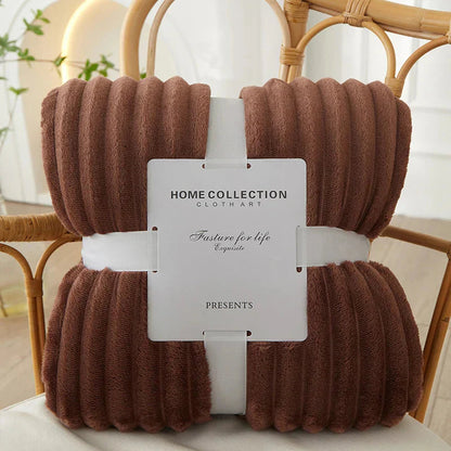 StripeWarm – Couverture large en polaire flanelle avec motif rayé