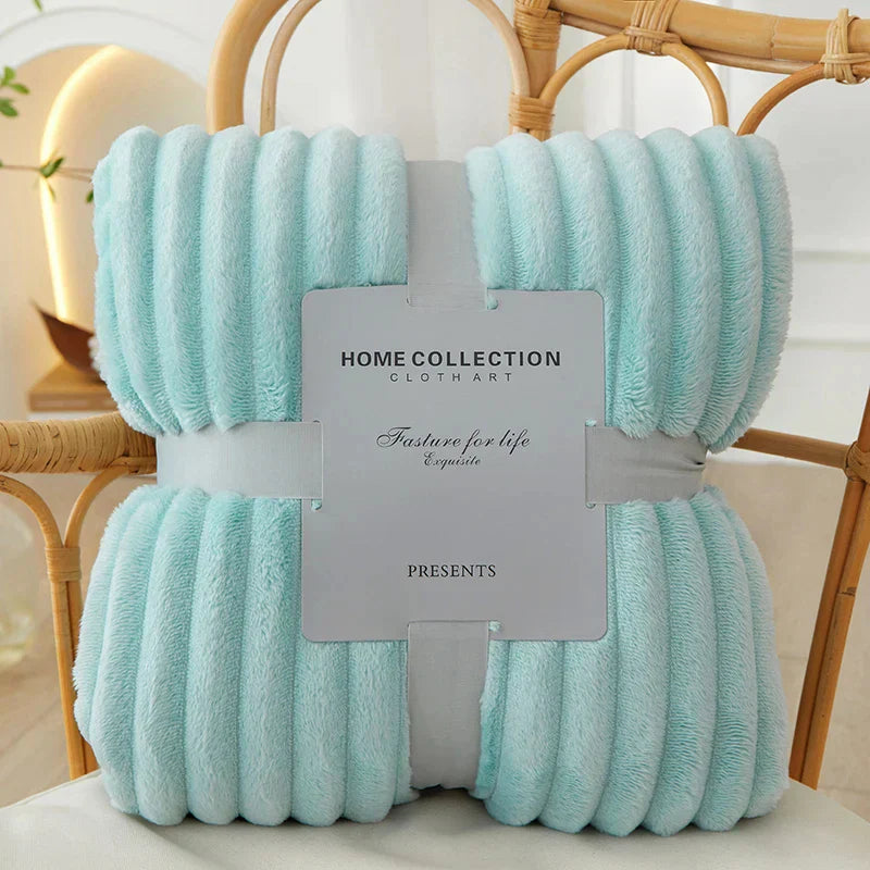 StripeWarm – Couverture large en polaire flanelle avec motif rayé