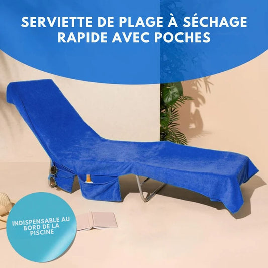 Sunlounge Towel - towel with bags & non -slip stop for deck chairs 0