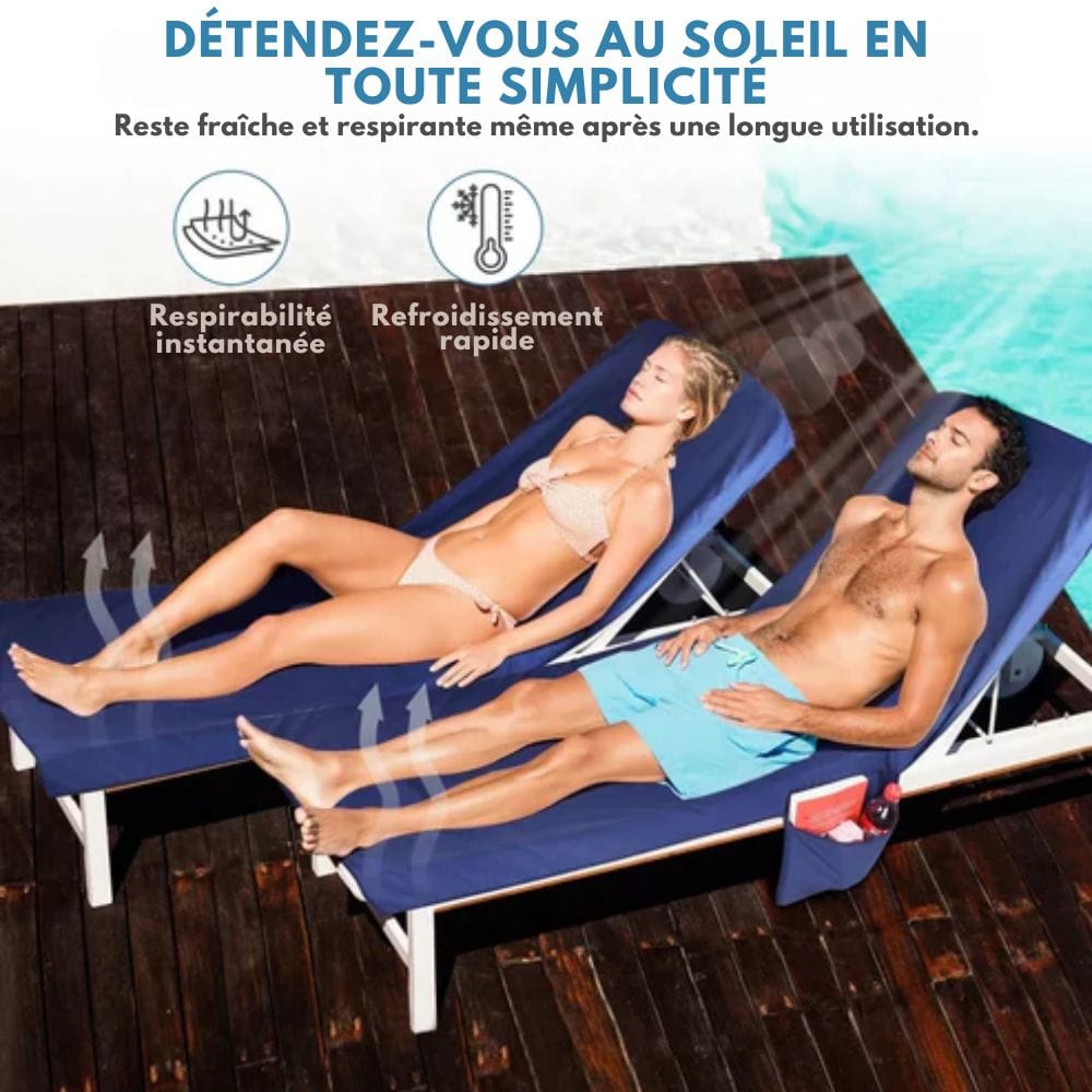 Sunlounge Towel - towel with bags & non -slip stop for deck chairs 1