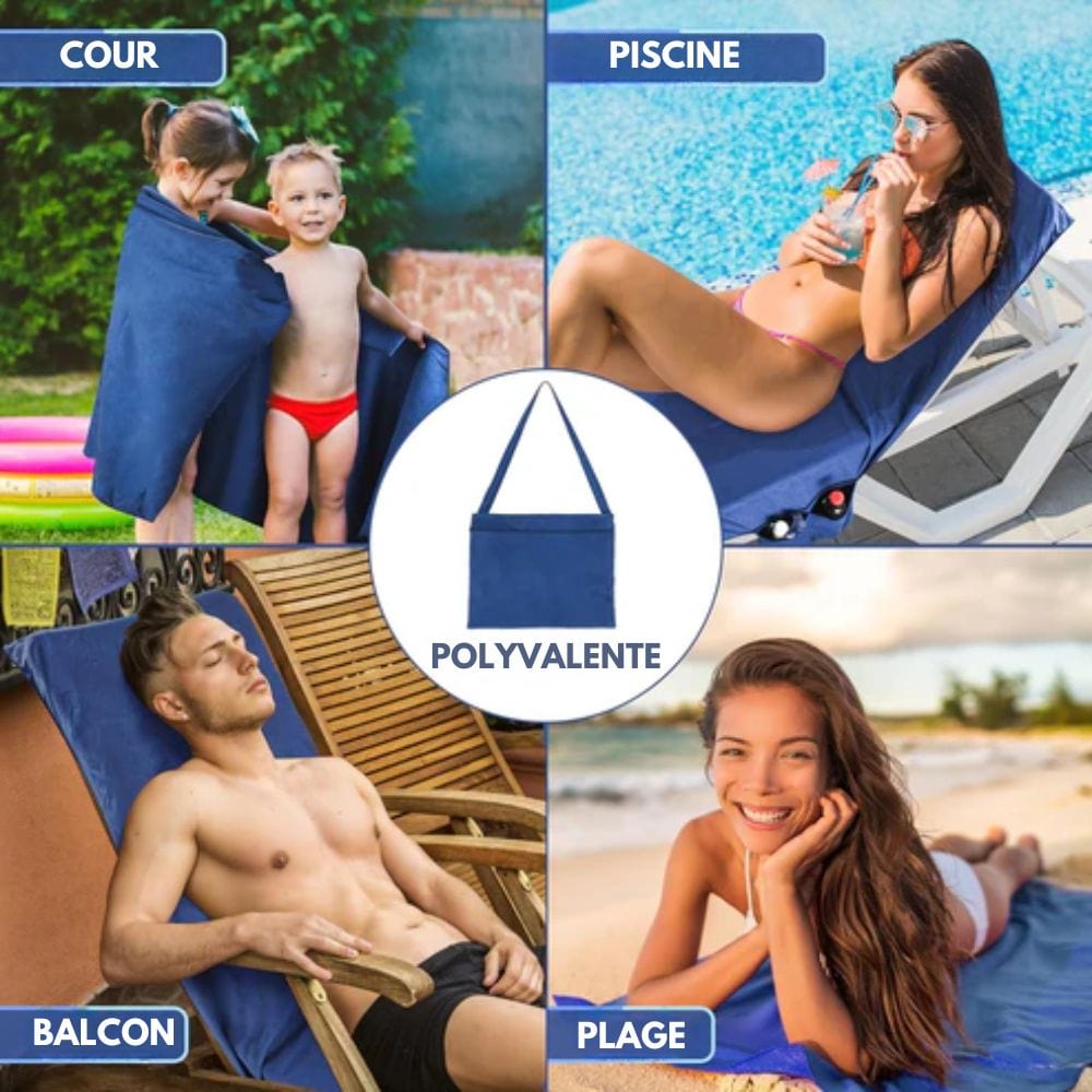 Sunlounge Towel - towel with bags & non -slip stop for deck chairs 2