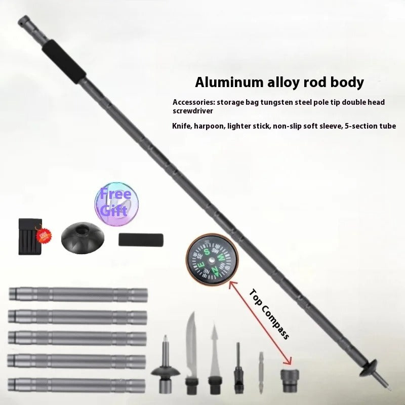 Survival Trekker-tactical hiking stick with multitool function for outdoor & emergencies 4
