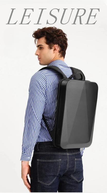 TECHGUARD Zaino antifurto per laptop - Impermeabile, porta USB, guscio rigido espandibile con blocco TSA