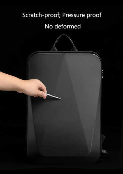 TECHGUARD Zaino antifurto per laptop - Impermeabile, porta USB, guscio rigido espandibile con blocco TSA