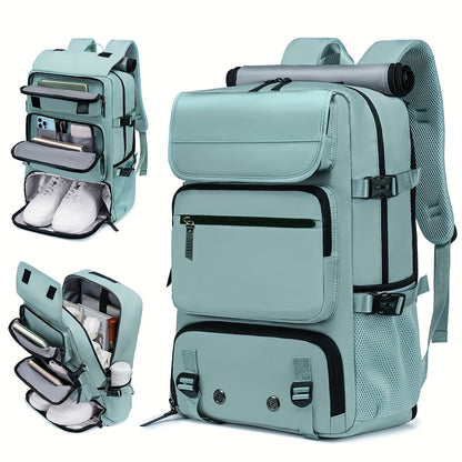 TRAVELMAX Pack - Wasserdichter Reiserucksack mit USB-Anschluss, Schuhfach und Anti-Diebstahl-Tasche