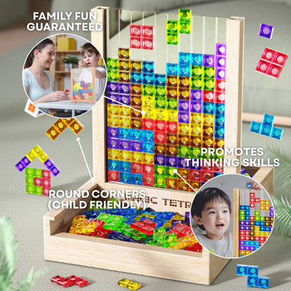 Tablero de Tetris Ecoblock - Juego de Puzzle de Madera para Niños y Adultos - Diversión Sostenible para Entrenar el Cerebro