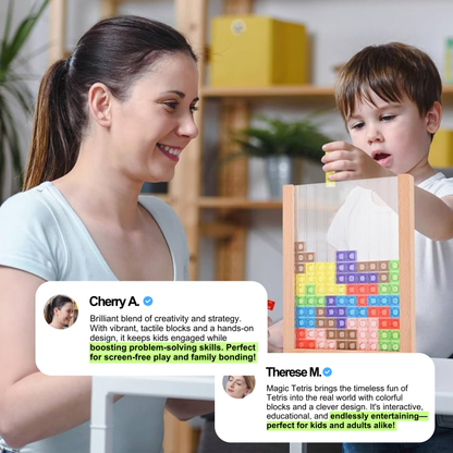 Tablero de Tetris Ecoblock - Juego de Puzzle de Madera para Niños y Adultos - Diversión Sostenible para Entrenar el Cerebro