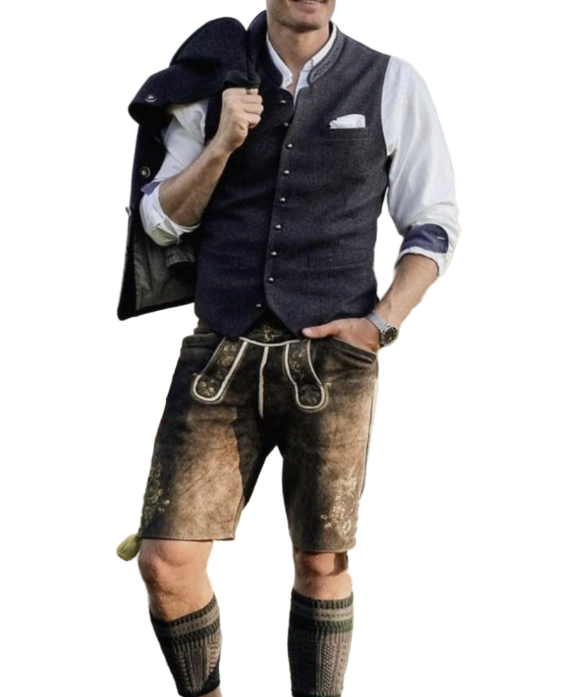 TRADITIONWEAR – Pantalon pour homme style cuir avec design traditionnel