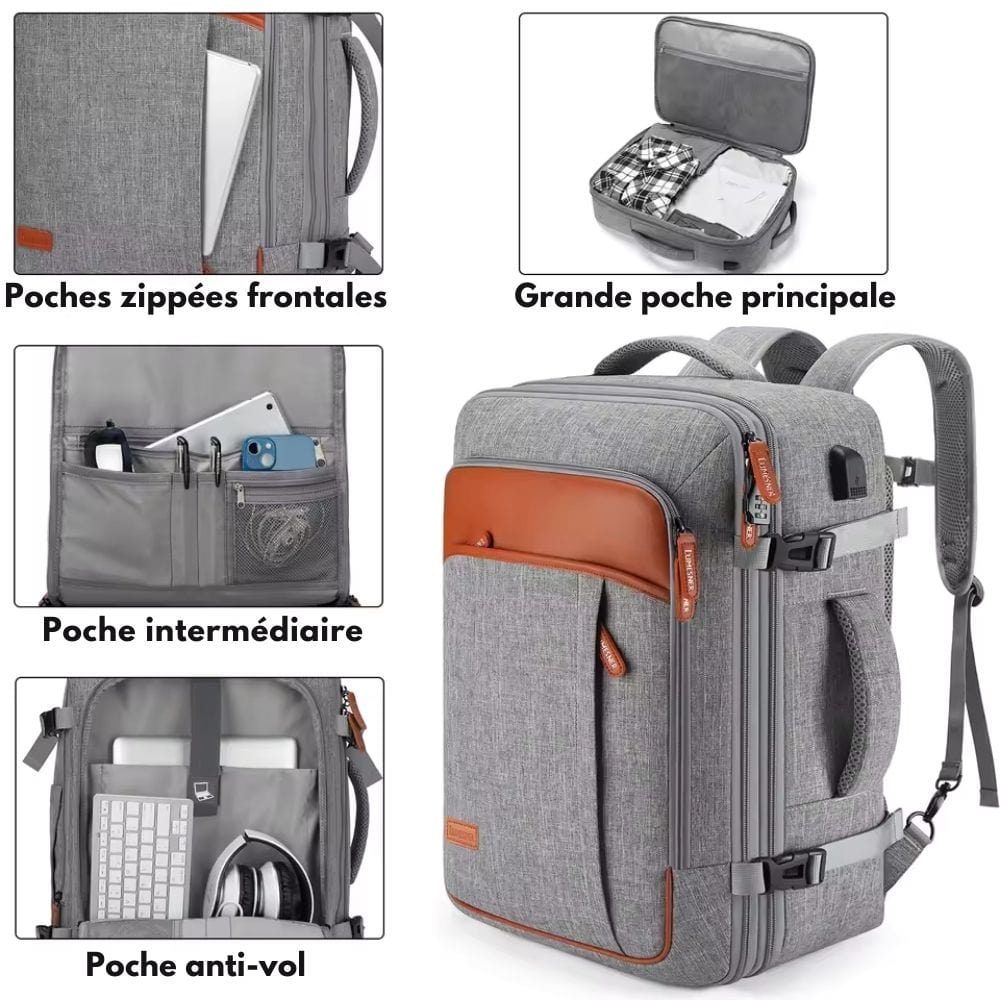 Travellite Pack-cabin backpack with shoe compartment & USB connection 3