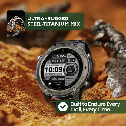 TrekSight X – Rugged Smartwatch with GPS and Health Tracking