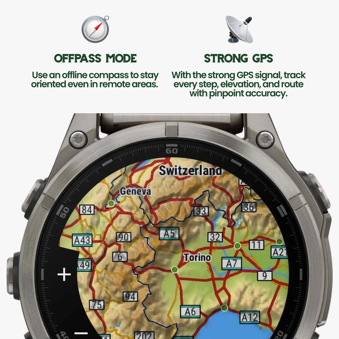 TrekSight X – Rugged Smartwatch with GPS and Health Tracking