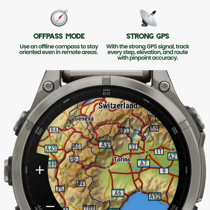 TrekSight X – Rugged Smartwatch with GPS and Health Tracking