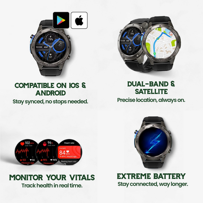 TrekSight X – Rugged Smartwatch with GPS and Health Tracking