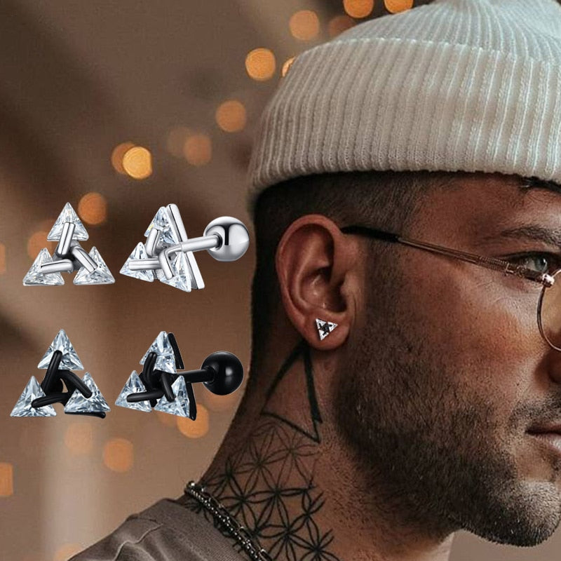 TRISILV - Boucles d'oreilles triangle en argent 925 pour une élégance moderne
