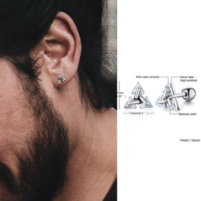 TRISILV - Boucles d'oreilles triangle en argent 925 pour une élégance moderne