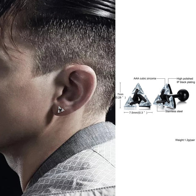 TRISILV - Boucles d'oreilles triangle en argent 925 pour une élégance moderne