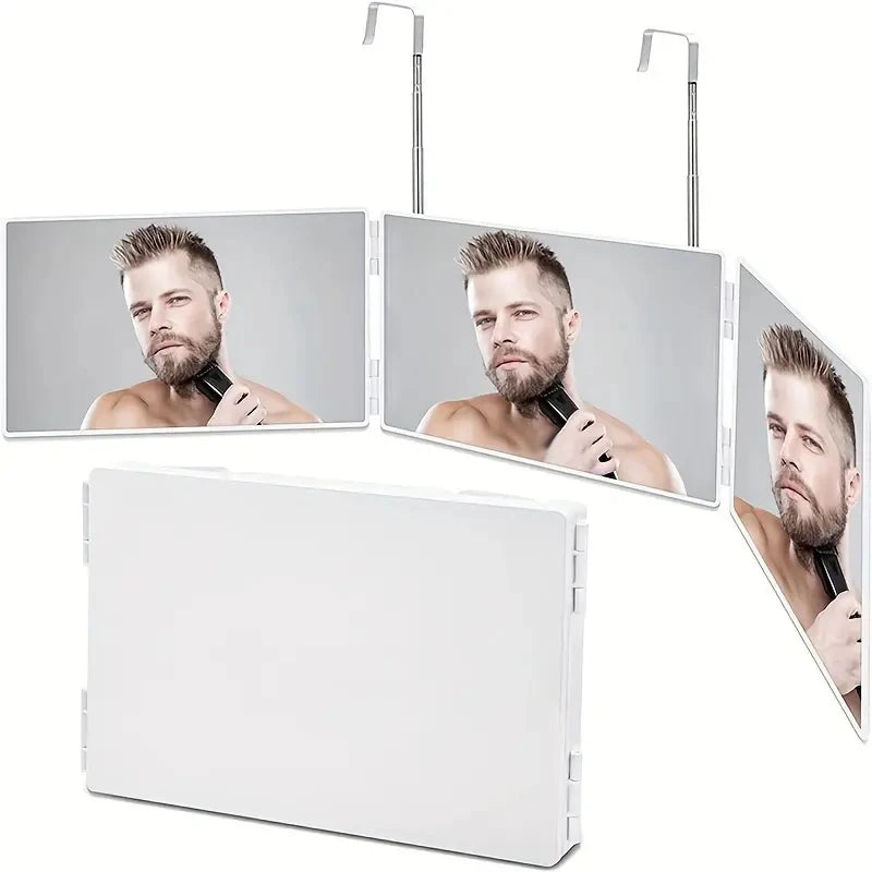 Triflex Mirror-foldable 3-way mirror with hook for make-up, hair styling & shaving 2