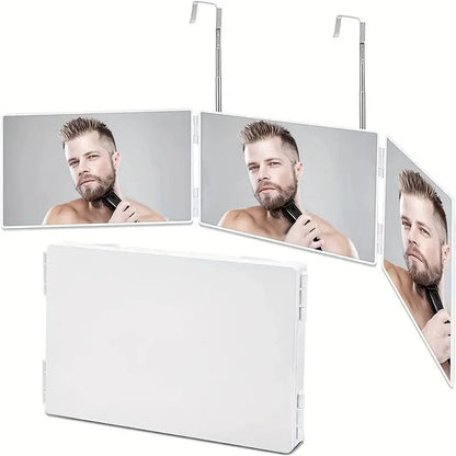 Triflex Mirror-foldable 3-way mirror with hook for make-up, hair styling & shaving 2