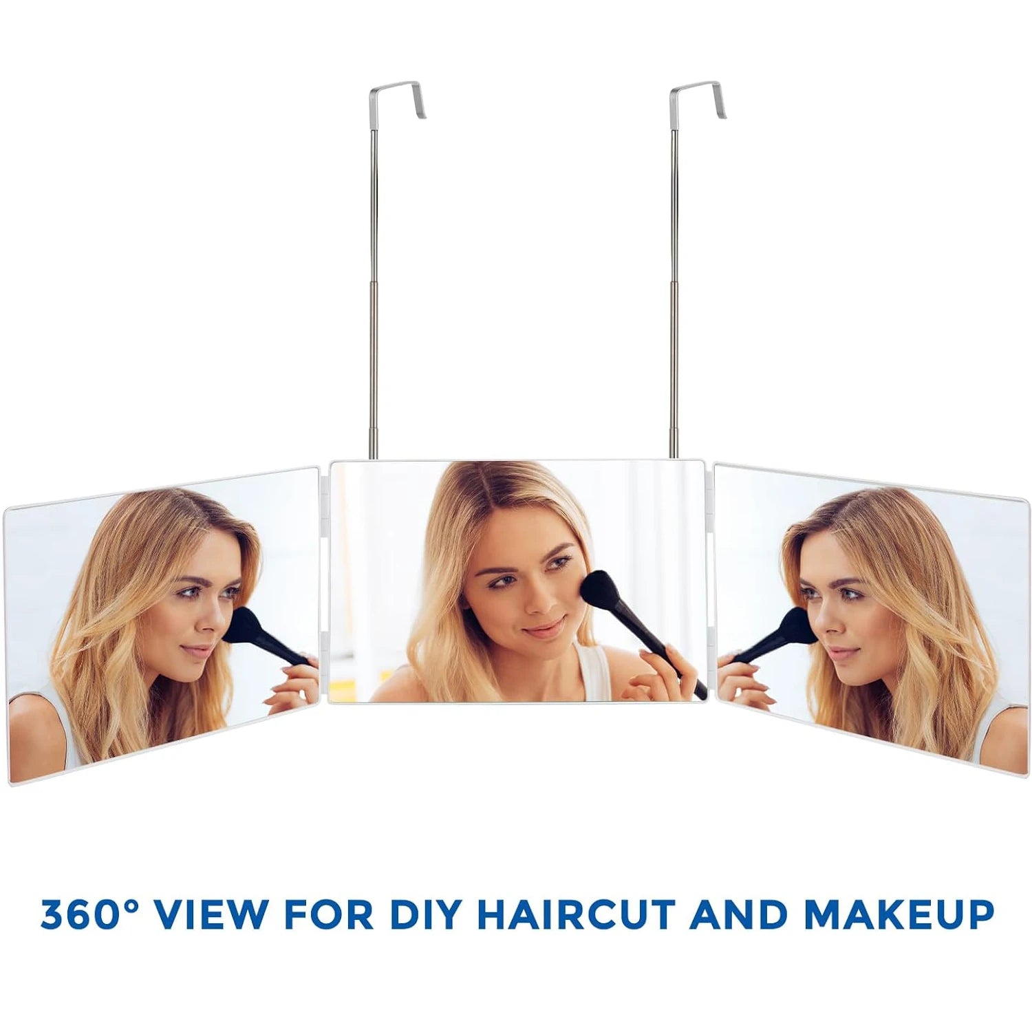 Triflex Mirror-foldable 3-way mirror with hook for make-up, hair styling & shaving 3