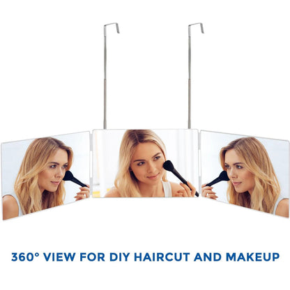 Triflex Mirror-foldable 3-way mirror with hook for make-up, hair styling & shaving 3