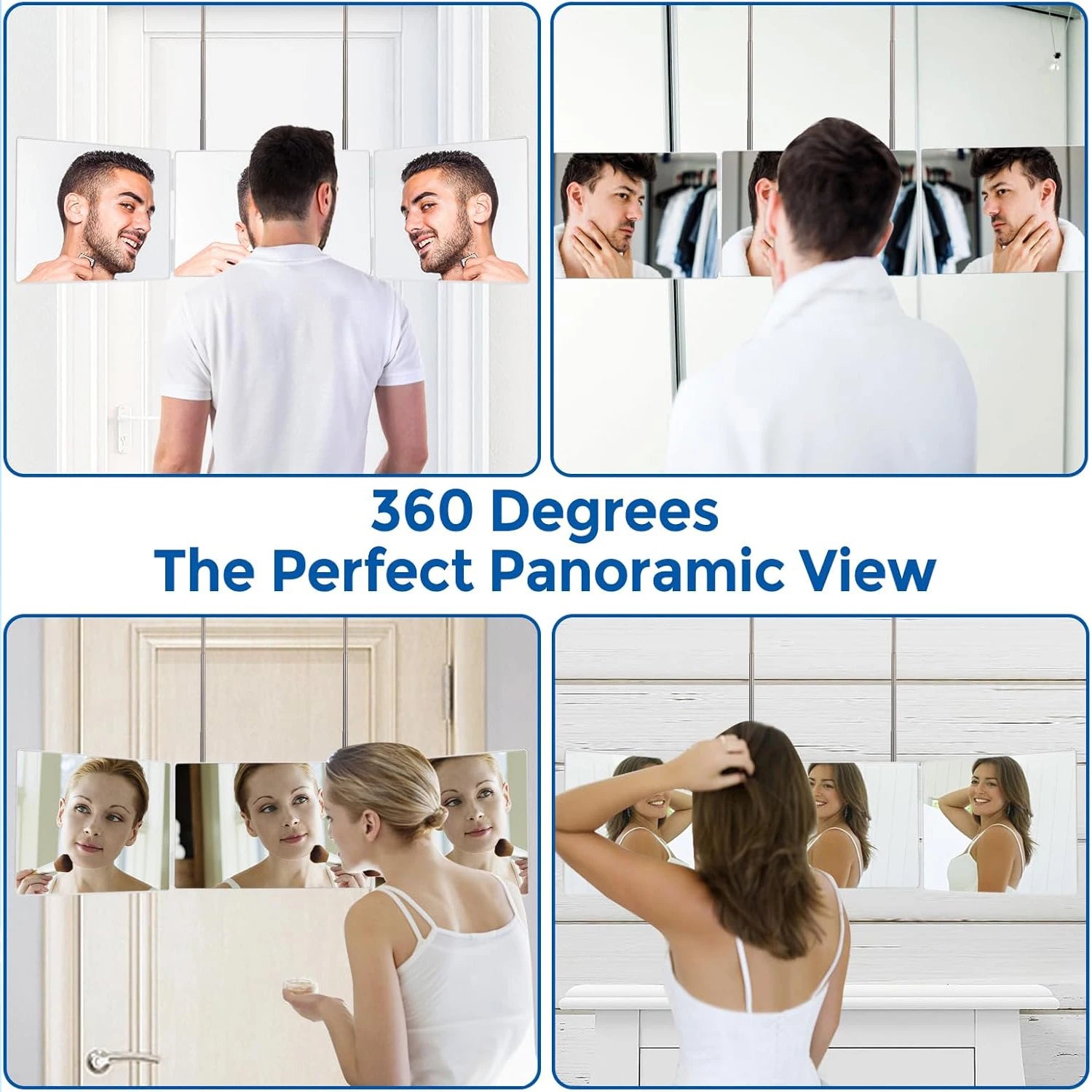 Triflex Mirror-foldable 3-way mirror with hook for make-up, hair styling & shaving 4