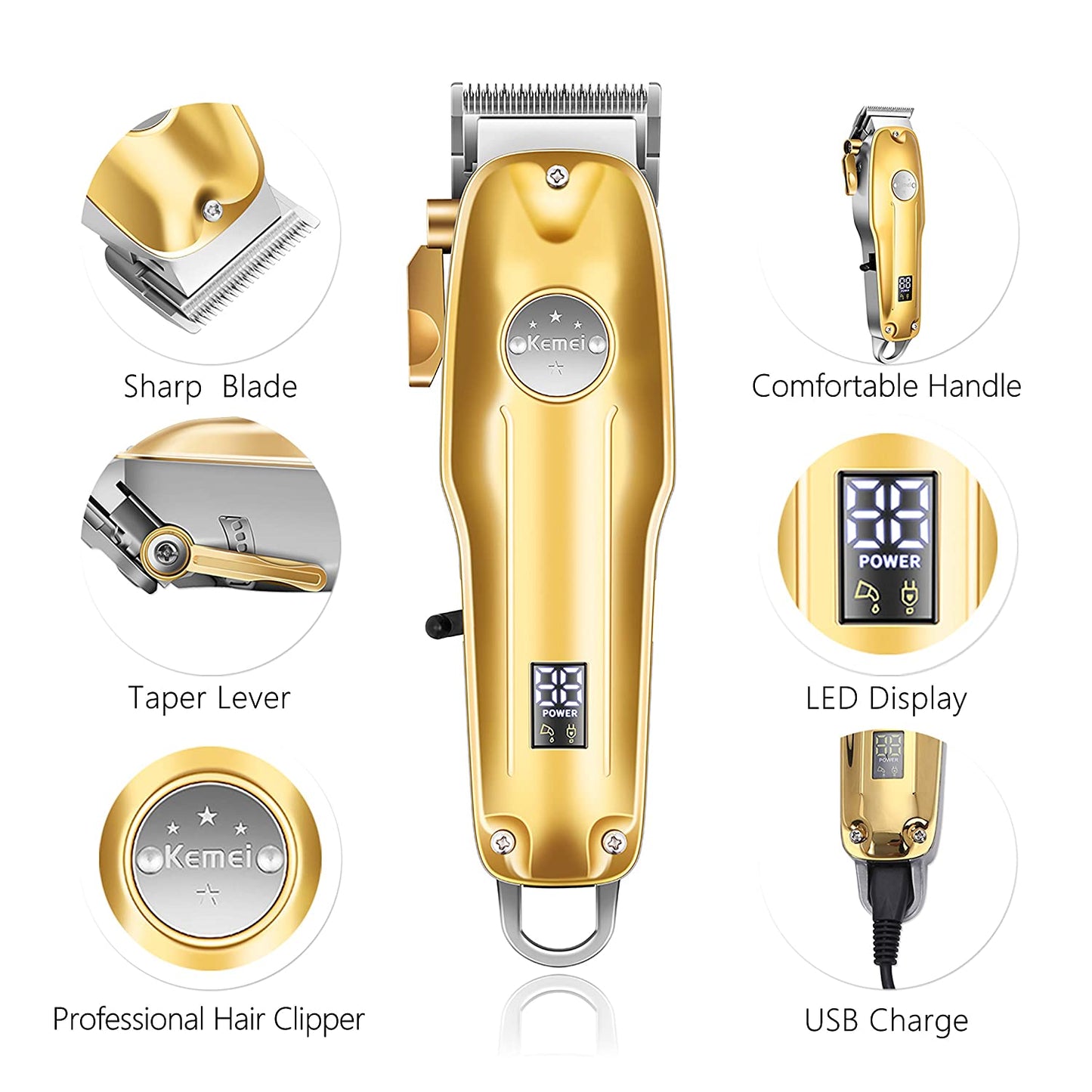 Trimax Pro – Cordless hair clipper with LED display