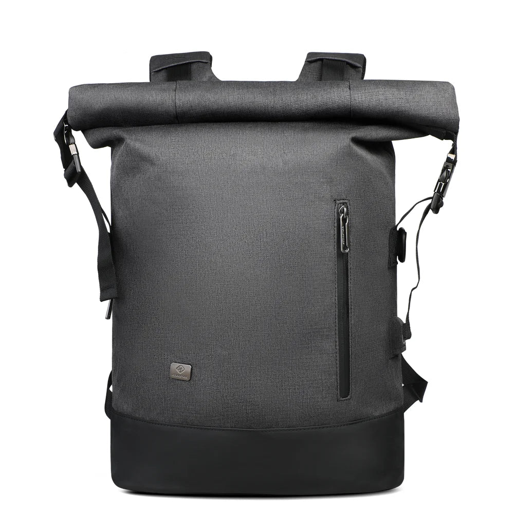 URBANTRAIL Rolltop rugzak - Uitbreidbare en waterdichte reisrugzak met USB-poort en laptopvak