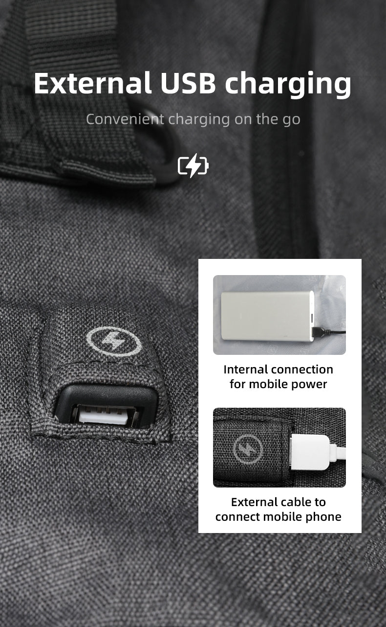 URBANTRAIL Rolltop rugzak - Uitbreidbare en waterdichte reisrugzak met USB-poort en laptopvak