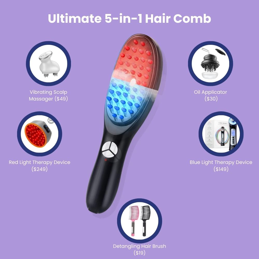  Multifunctional hair comb with light therapy-5-in-1 hair comb for healthy hair-3