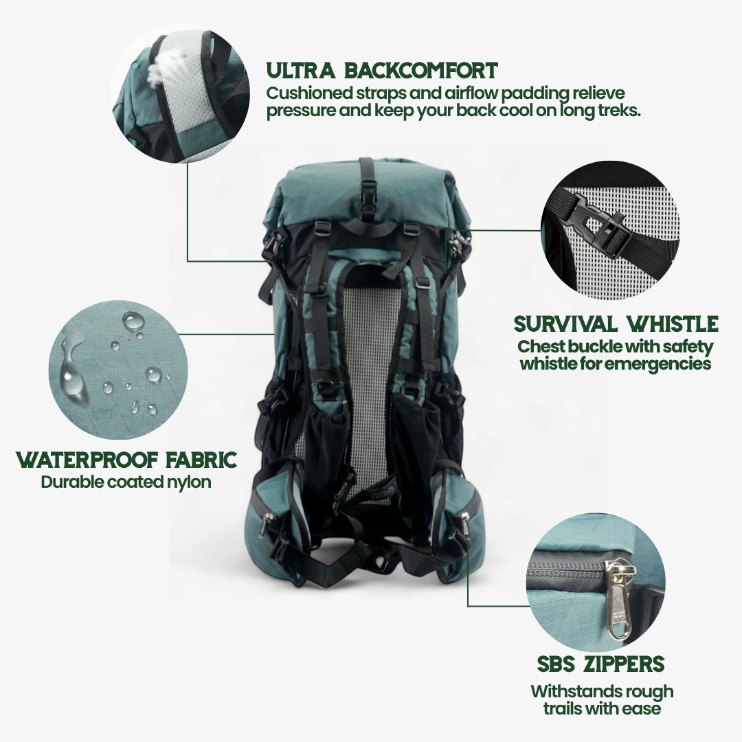 ULTREA 50L – Ultralight Expandable Adventure Backpack for Hiking & Travel