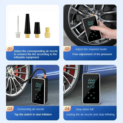 AirMax Touch – Prenosná elektrická vzduchová pumpa s dotykovým displejom a 150 PSI