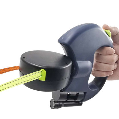 Propet Duo - Correa doble retráctil para perros con linterna LED