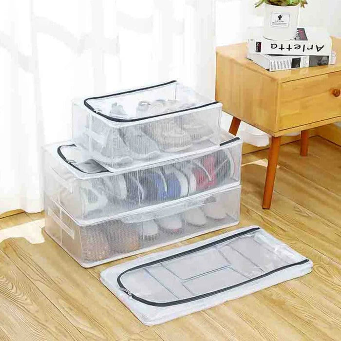 Untox Clearbox - stackable shoe box with transparent, ventilation & waterproof protection 6