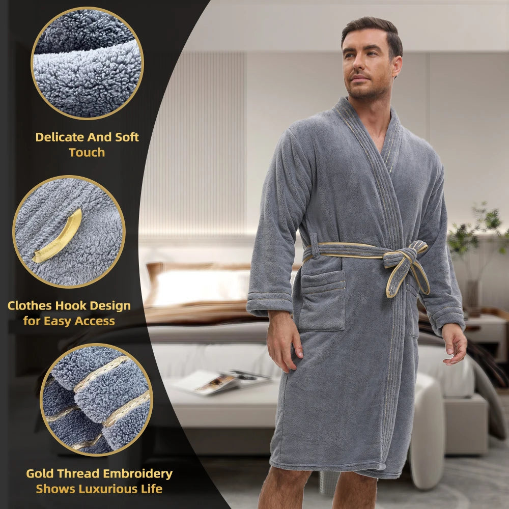 Veluxe – Elegante heren badjas van fluweel met ondergoedset