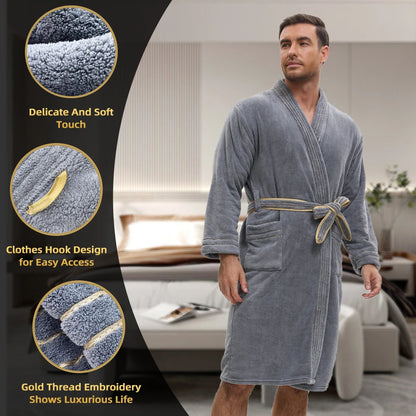 Veluxe – Elegante heren badjas van fluweel met ondergoedset