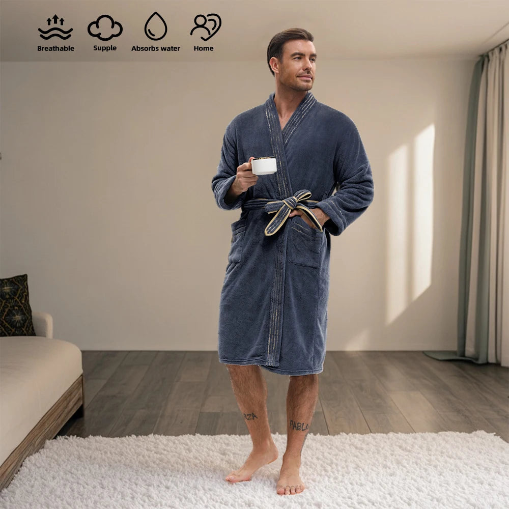 Veluxe – Elegante heren badjas van fluweel met ondergoedset