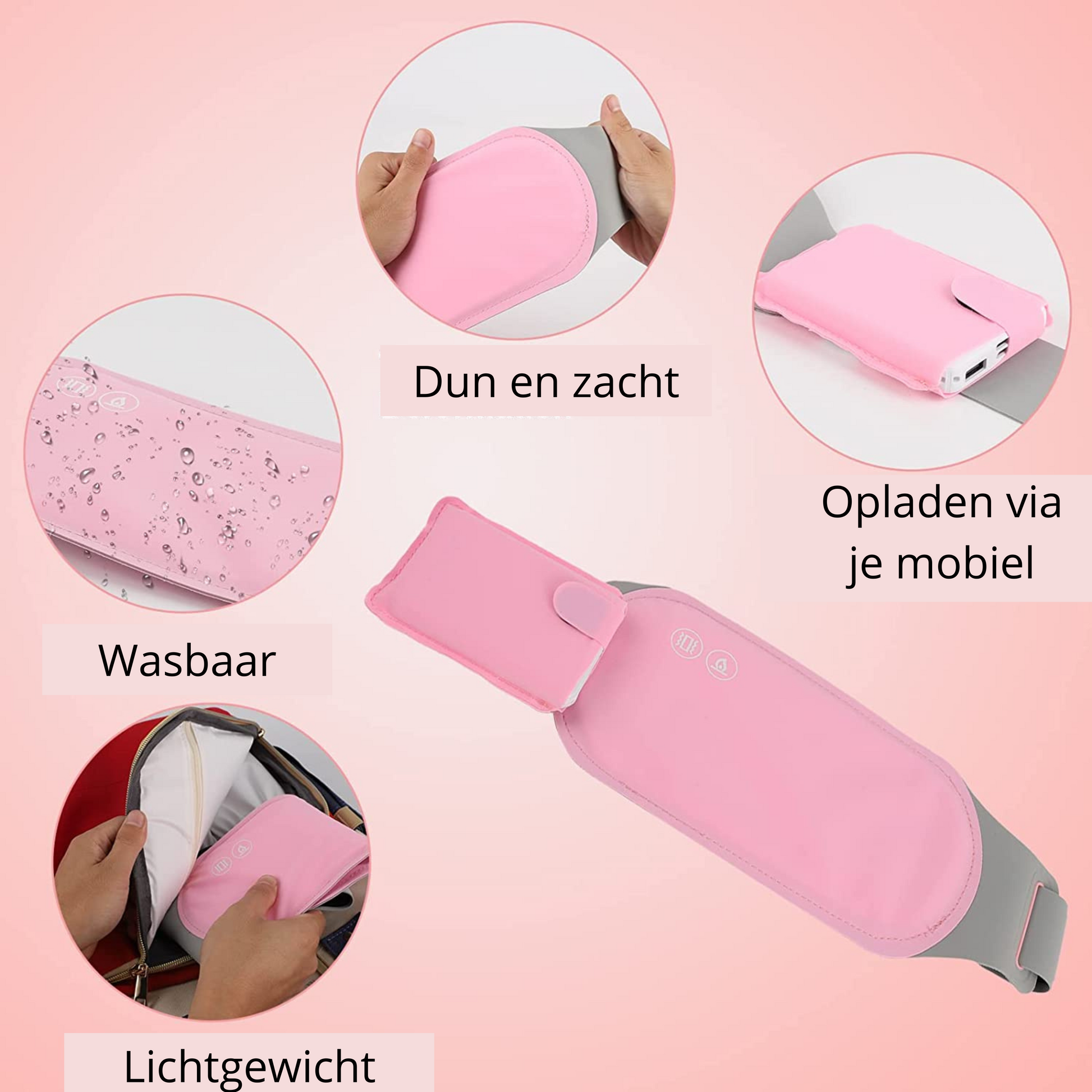  Electric abdominal heating with vibration - rechargeable relaxation solution, portable, three heat level-6
