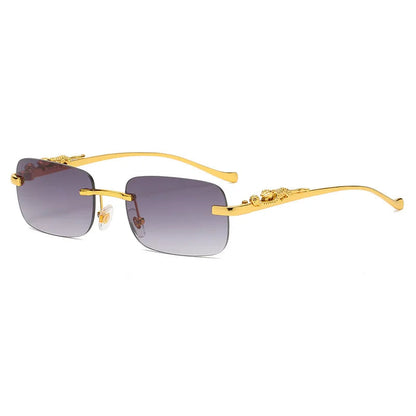 LEOPARDVIEW – Stylish Rimless Sunglasses with UV400 Protection