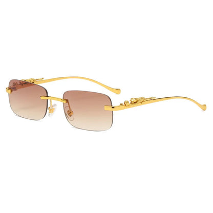 LEOPARDVIEW – Stylish Rimless Sunglasses with UV400 Protection