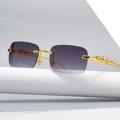 LEOPARDVIEW – Stylish Rimless Sunglasses with UV400 Protection