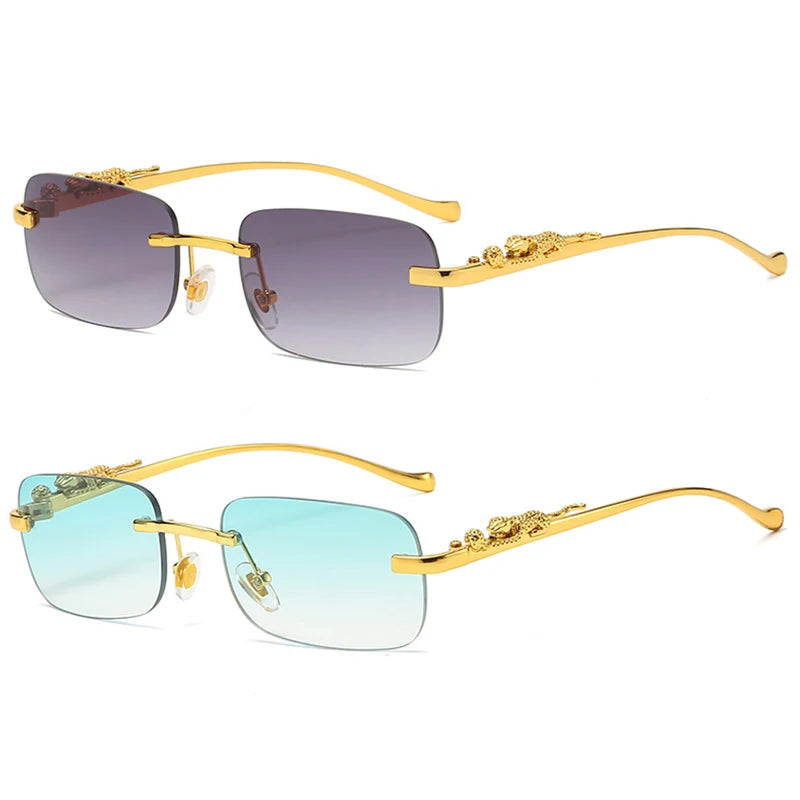 LEOPARDVIEW – Stylish Rimless Sunglasses with UV400 Protection